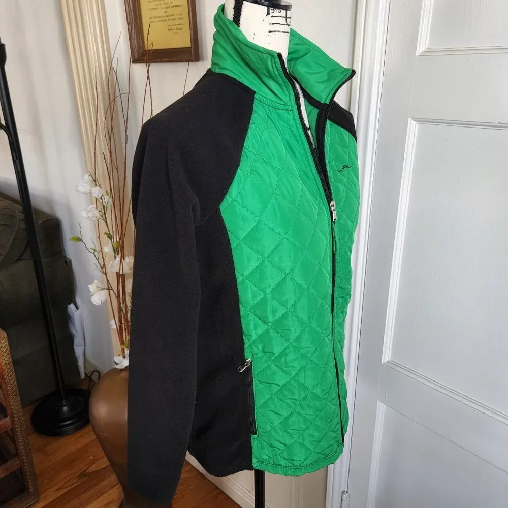 Ralph Lauren Active Jacket with Green Quilted Front and High Neck